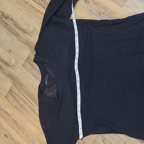 GIBON Black Rayon Fishnet Mesh Upper and Long Sleeve Top Shirt - Picture 7 of 13